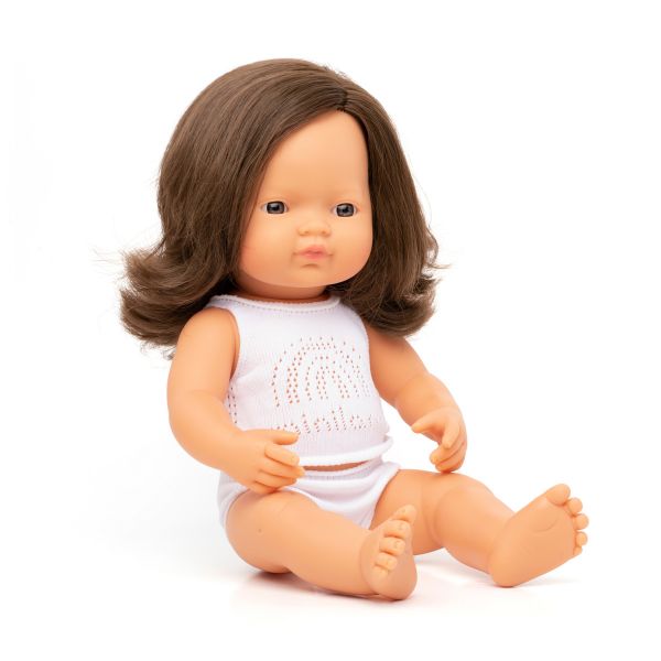 Miniland | 38cm Anatomically Correct Brunette Doll - Boxed