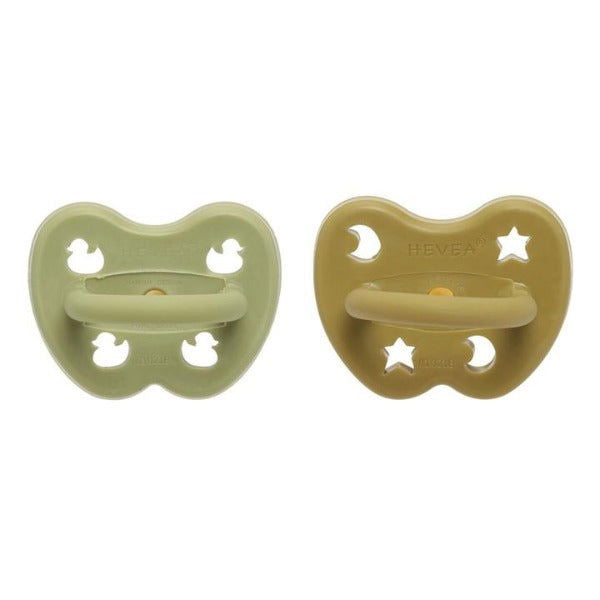 Hevea | 2-pack Pacifier (3-36 months) - Hunter Green & Olive - Alex and Moo