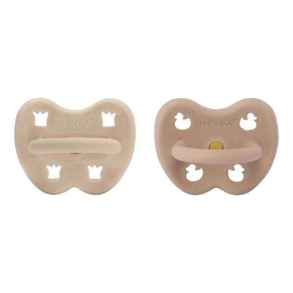 Hevea | 2-pack Pacifier (3-36 months) - Sandy Nude & Tan Beige - Alex and Moo