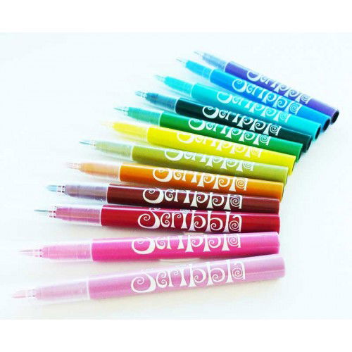 Scribbla | 12 Fabric Marker Set - Alex and Moo
