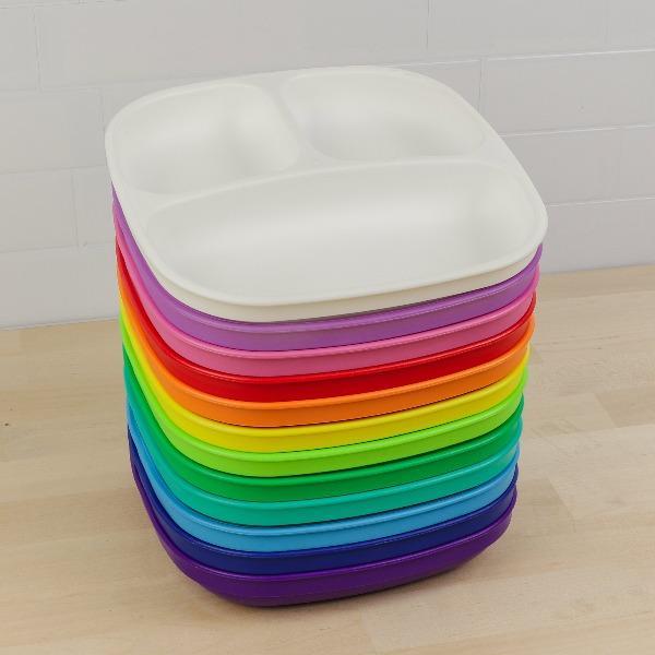 Re-Play | Divided Section Plate 19cm - 12 Pack Rainbow Set