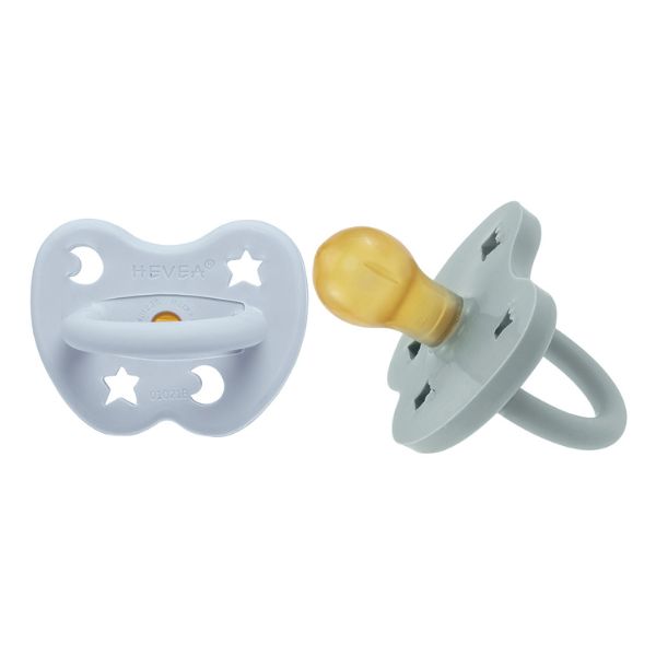 Hevea | 2-Pack Pacifier (3-36 months) - Cottage Blue & Gorgeous Grey
