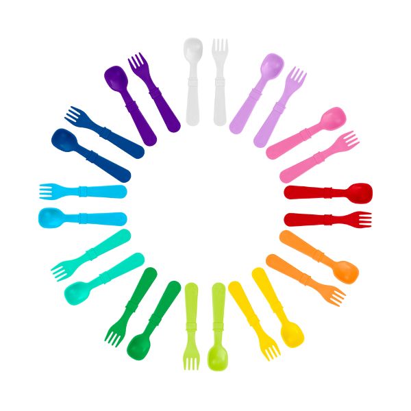 Re-Play | Fork & Spoon Set - 12 Pack Rainbow Set