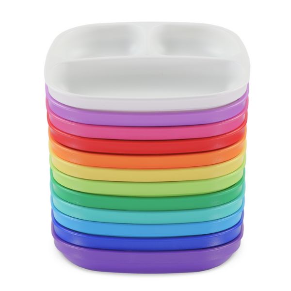 Re-Play | Divided Section Plate 19cm - Rainbow Set (12 Pack)