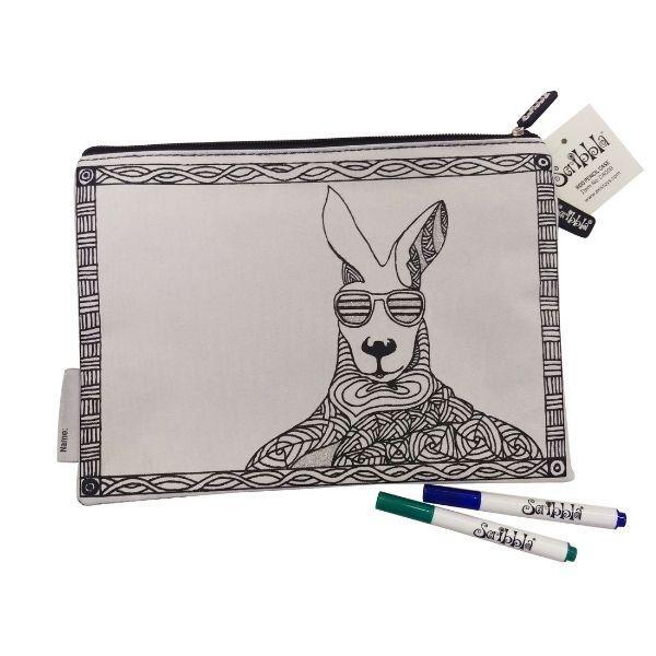 Scribbla | Colouring-in Pencil Case & 2 Fabric Marker Set