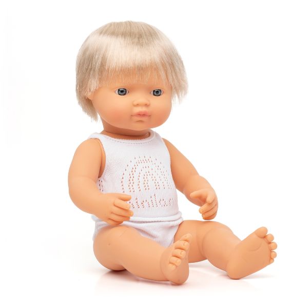 Miniland | 38cm Anatomically Correct Caucasian Doll with Blonde Hair - Boxed