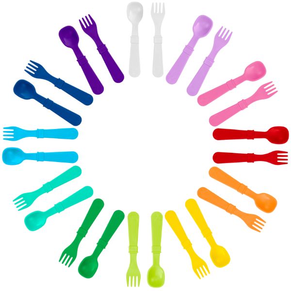 Re-Play | Fork & Spoon Set - Rainbow Set (12 Pack)