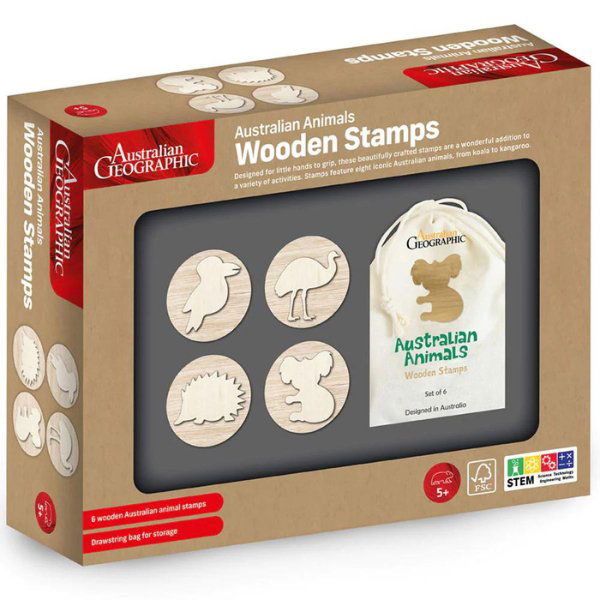 Australian Geographic | Wooden Stamps - Australian Animals - Alex and Moo