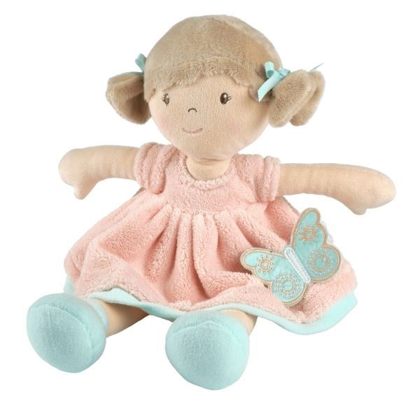 Bonikka | Butterfly Peach Soft Doll with Light Brown Hair - Alex and Moo