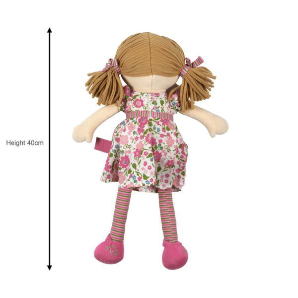 Bonikka | Soft Doll with Brown Hair - Fran Dames - Alex and Moo