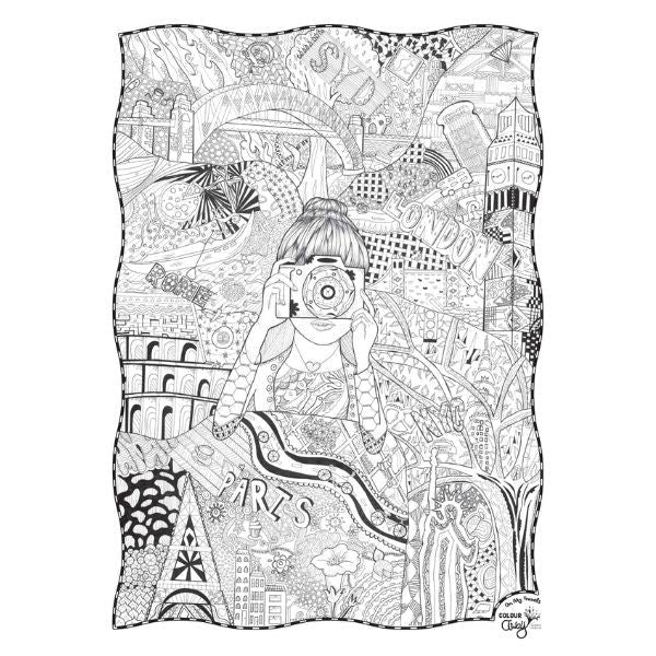 Colour Away | Colouring-in Poster & 12 Marker Set - Alex and Moo