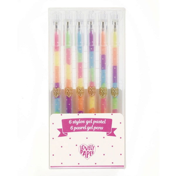 Djeco | 6 Pastel Rainbow Gel Pens - Alex and Moo