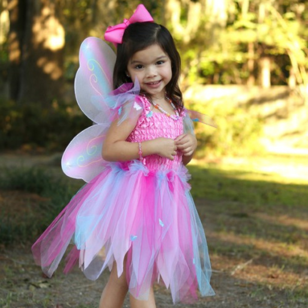 Great Pretenders | Pink Butterfly Dress & Wings with Wand - Alex and Moo