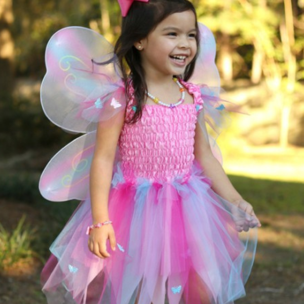 Great Pretenders | Pink Butterfly Dress & Wings with Wand - Alex and Moo