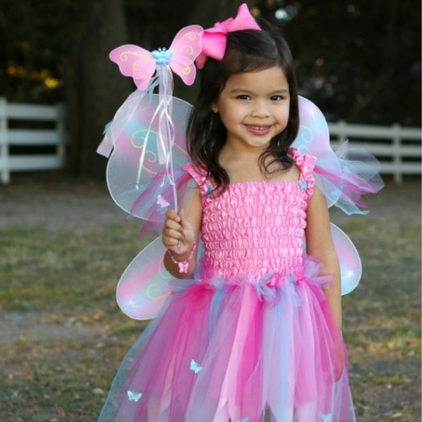 Great Pretenders | Pink Butterfly Dress & Wings with Wand - Alex and Moo