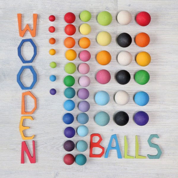 Grimm's | Large Wooden Balls (Set of 6) - Alex and Moo