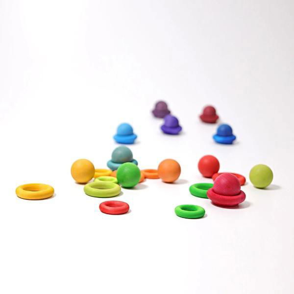 Grimm's | Small Wooden Balls (Set of 12) - Pastel - Alex and Moo