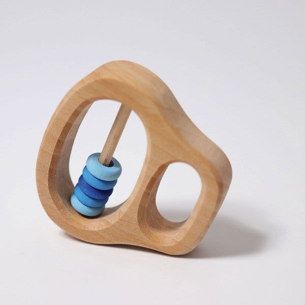 Grimm's | Wooden Rattle with Rings - Alex and Moo