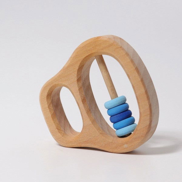 Grimm's | Wooden Rattle with Rings - Alex and Moo