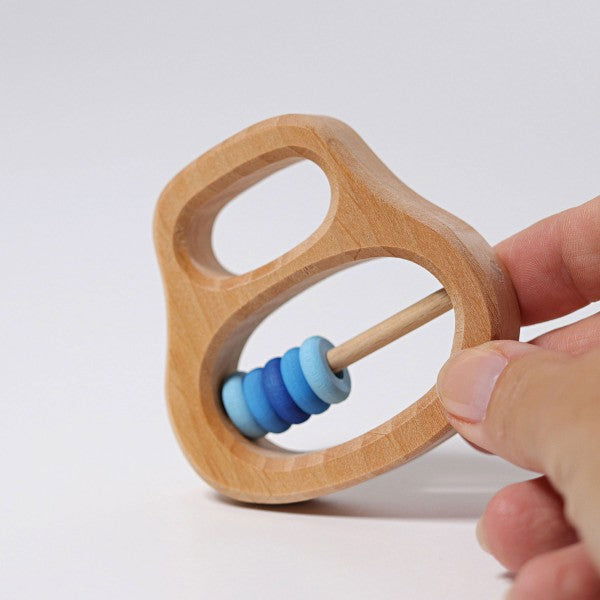 Grimm's | Wooden Rattle with Rings - Alex and Moo