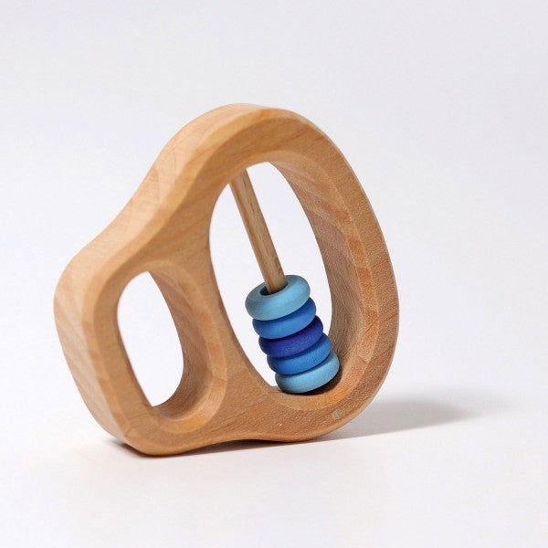 Grimm's | Wooden Rattle with Rings - Alex and Moo