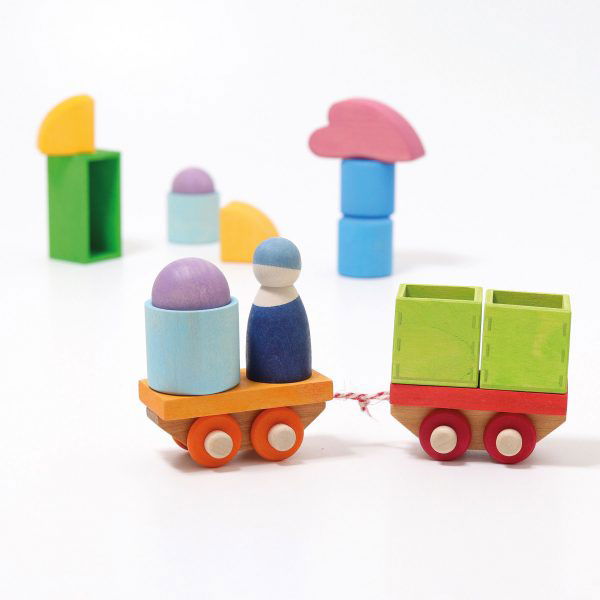 Grimm's | Wooden Train Building Set - Alex and Moo