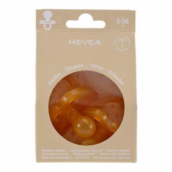 Hevea | 2-Pack Natural Rubber Classic Pacifier - Round - Alex and Moo