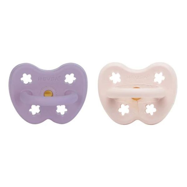 Hevea | 2-pack Orthodontic Pacifier (3-36 months) - Powder Pink & Lavender - Alex and Moo