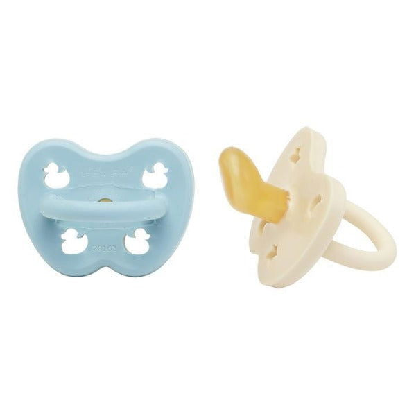 Hevea | 2-pack Pacifier (0-3 months) - Baby Blue & Milky White - Alex and Moo