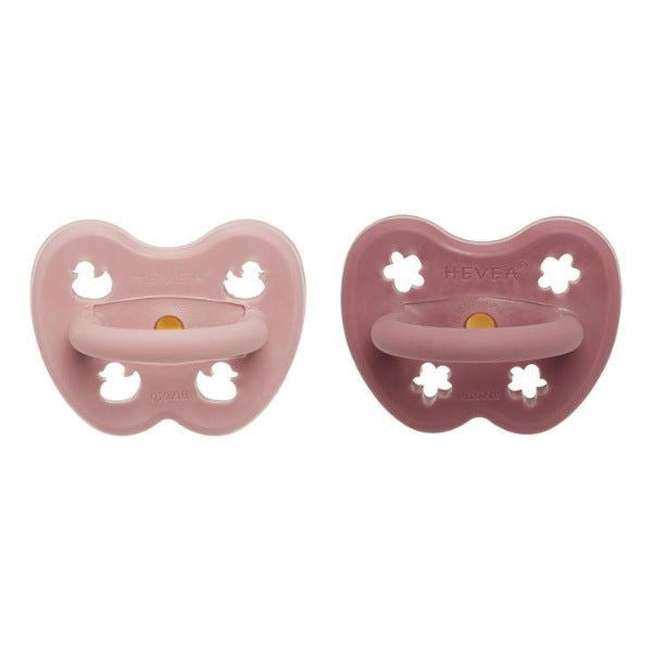 Hevea | 2-pack Pacifier (3-36 months) - Baby Blush & Rosewood - Alex and Moo