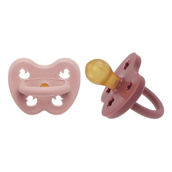 Hevea | 2-pack Pacifier (3-36 months) - Baby Blush & Rosewood - Alex and Moo