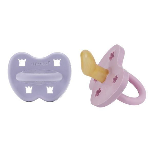 Hevea | 2-pack Pacifier (3-36 months) - Dusty Violet & Light Orchid - Alex and Moo