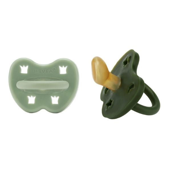 Hevea | 2-pack Pacifier (3-36 months) - Moss Green & Deep Forest Green - Alex and Moo