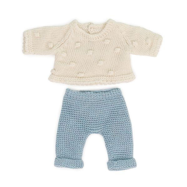Miniland | 21cm Doll Clothing - Eco Knitted Set - Alex and Moo