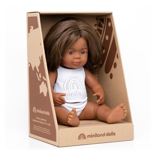 Miniland | 38cm Anatomically Correct Aboriginal Doll - Boxed - Alex and Moo