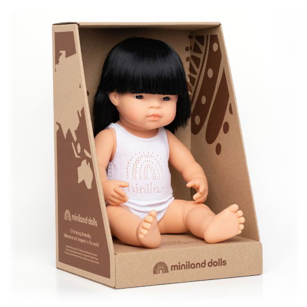 Miniland | 38cm Anatomically Correct Asian Doll - Boxed - Alex and Moo