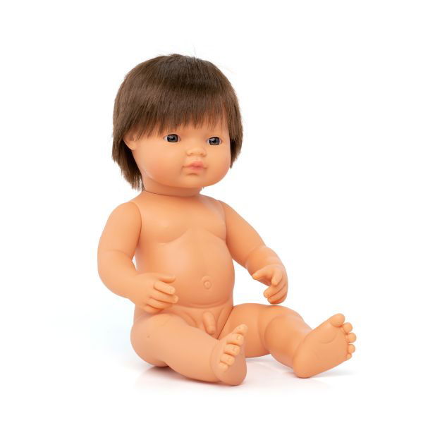 Miniland | 38cm Anatomically Correct Brunette Doll - Boxed - Alex and Moo