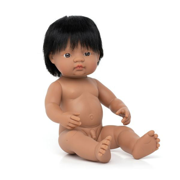 Miniland | 38cm Anatomically Correct Latin American Doll - Boxed - Alex and Moo