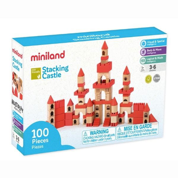 Miniland Eco | Stacking Castle (100pcs) - Alex and Moo