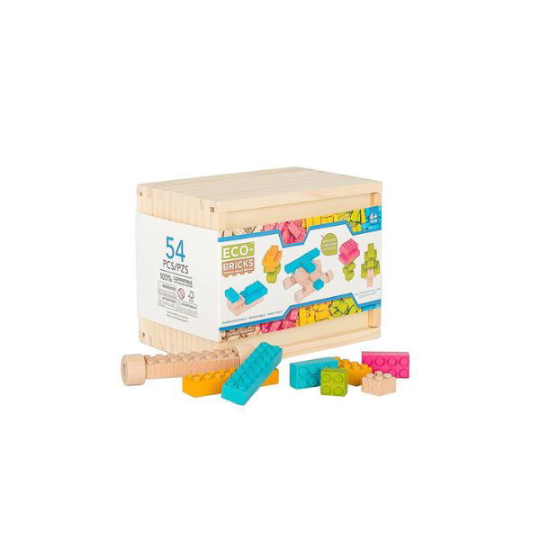 Once Kids | Eco-bricks Coloured - 54 Pieces - Alex and Moo