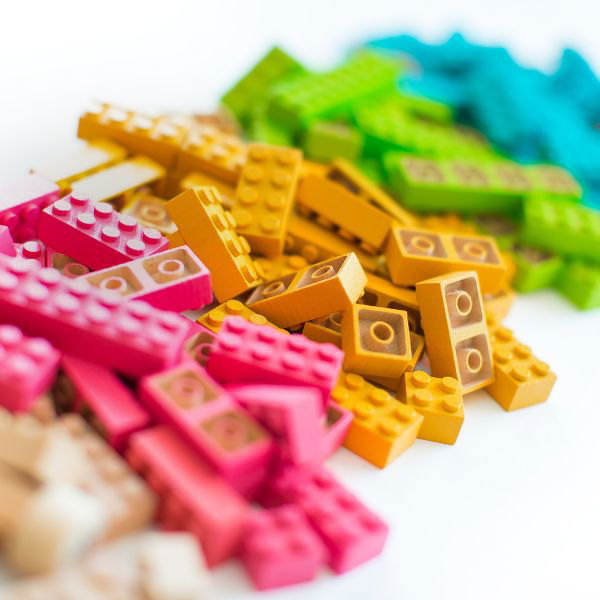 Once Kids | Eco-bricks Coloured - 54 Pieces - Alex and Moo