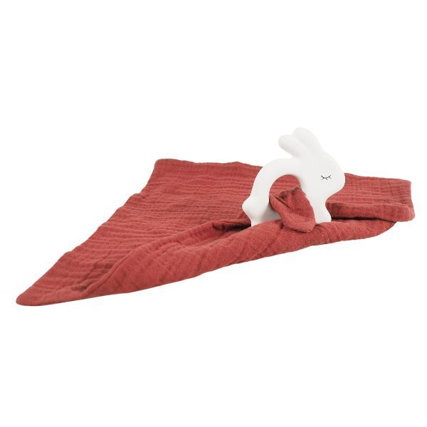 Kikadu | Rabbit Rubber Teether with Muslin