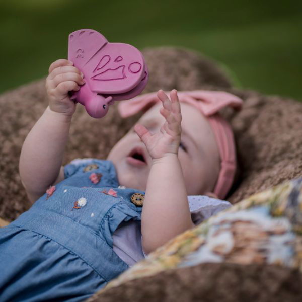 Tikiri | My 1st Garden Friends Natural Teether/Rattle - Alex and Moo