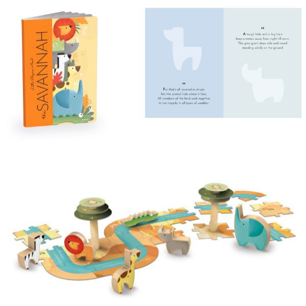 Sassi |  Puzzle Book & Wooden Toy Set (40pcs) - Alex and Moo