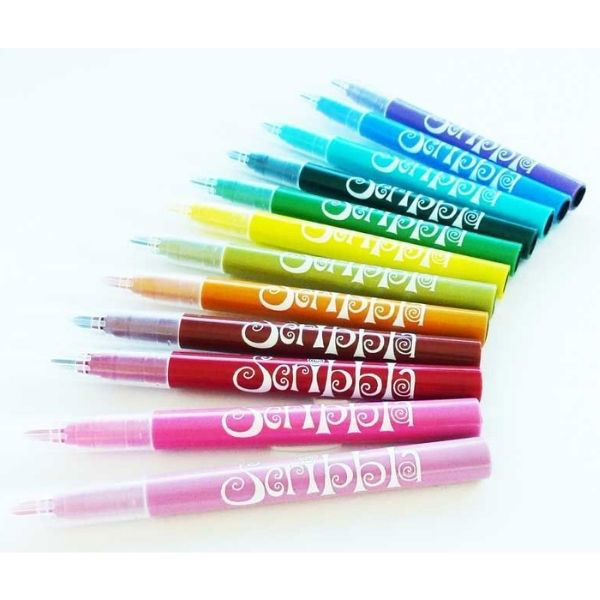 Scribbla | Colouring-in Pencil Case & 12 Fabric Marker Set - Alex and Moo