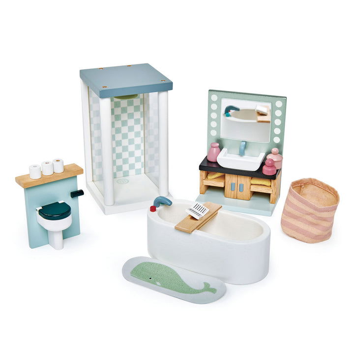 Tender Leaf Toys | Doll House Bathroom Furniture Set - Alex and Moo
