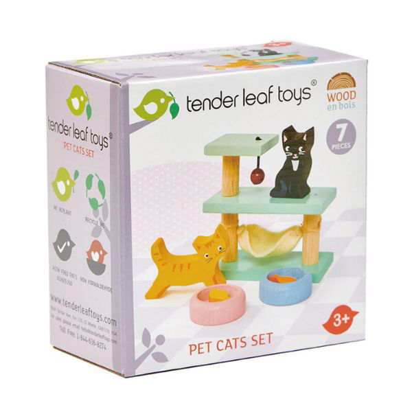 Tender Leaf Toys | Doll House Pet Cat Set - Alex and Moo