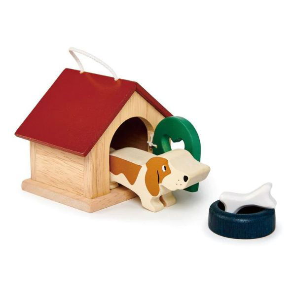 Tender Leaf Toys | Doll House Pet Dog Kennel Set - Alex and Moo