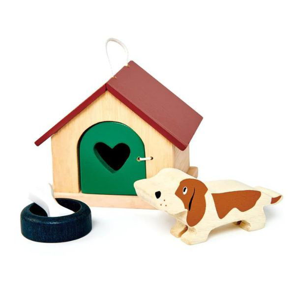 Tender Leaf Toys | Doll House Pet Dog Kennel Set - Alex and Moo