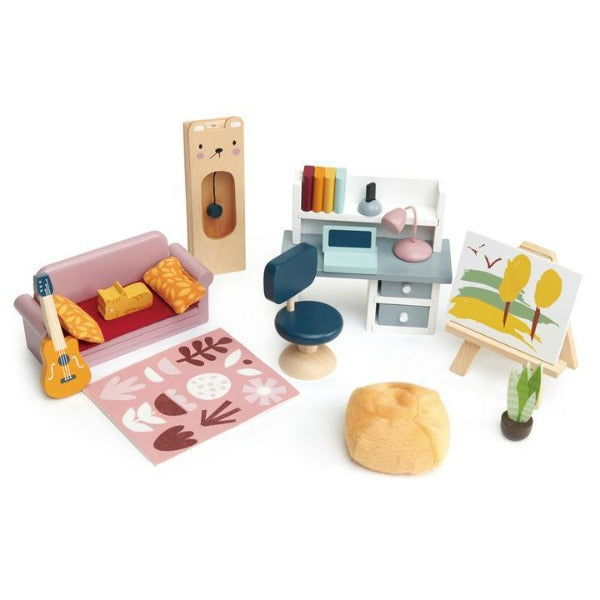 Tender Leaf Toys | Doll House Study Furniture Set - Alex and Moo